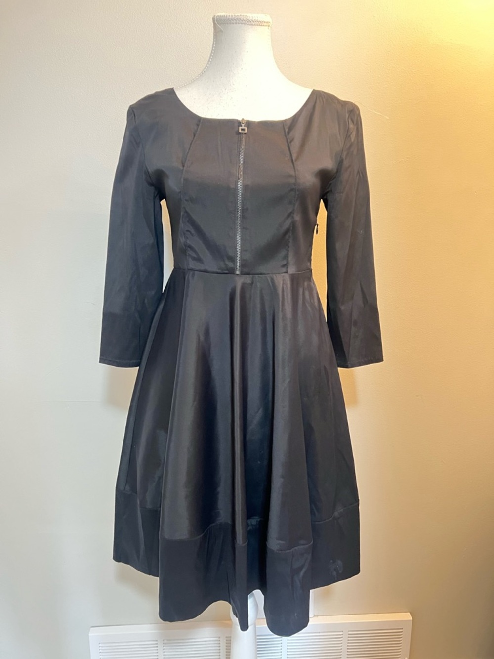 Sarah Pacini Black Long-Sleeve Fit-and-Flare Dress - Classic Women's Dress
